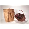 Image 1 : Vintage trappers Aidirondack backpack basket and a woven single handled basket. Note: Not available 