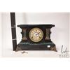 Image 3 : Antique Seth Thomas chiming mantle clock with faux slate and marble finish, cast column decoration a