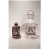 Image 1 : Two vintage ship's lanterns including larger painted and small one marked "Bow Light"