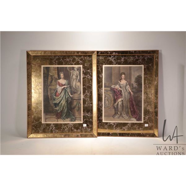 Pair of antique mesotints including "The R. Hon. the Countess of Peterborough" and " The R. Hon. The