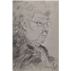 Image 1 : Velma Heath, artist signed charcoal portrait of an old woman, 21" X 15 1/2"