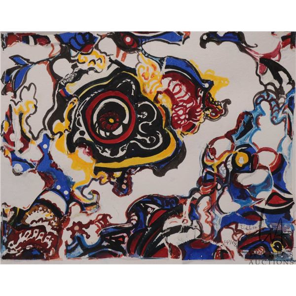 Velma Heath, artist signed untitled abstract watercolour painting, dated '08, 10" X 12"