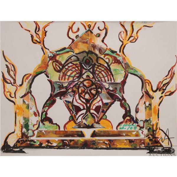 Velma Heath, artist signed untitled abstract watercolour painting, dated Apr. '08, 10" X 13"