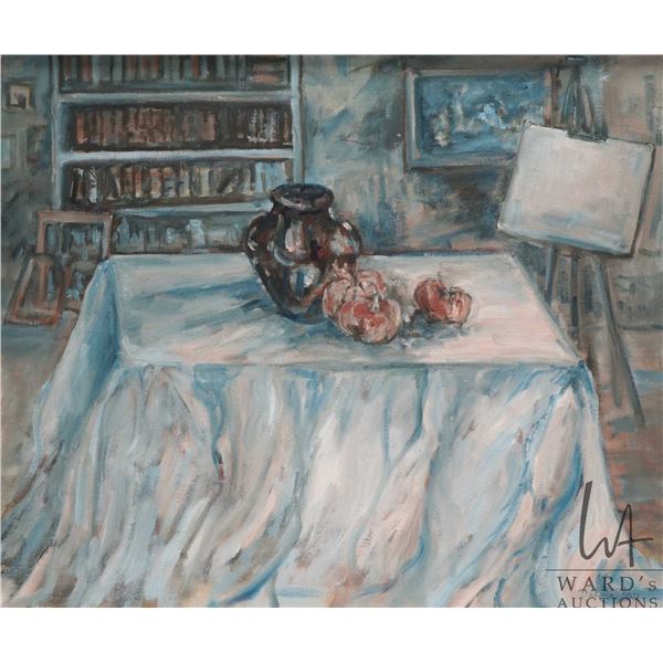 Velma Heath, framed acrylic on canvas, untitled still life, dated '07, 15 1/2" X 19 1/2"