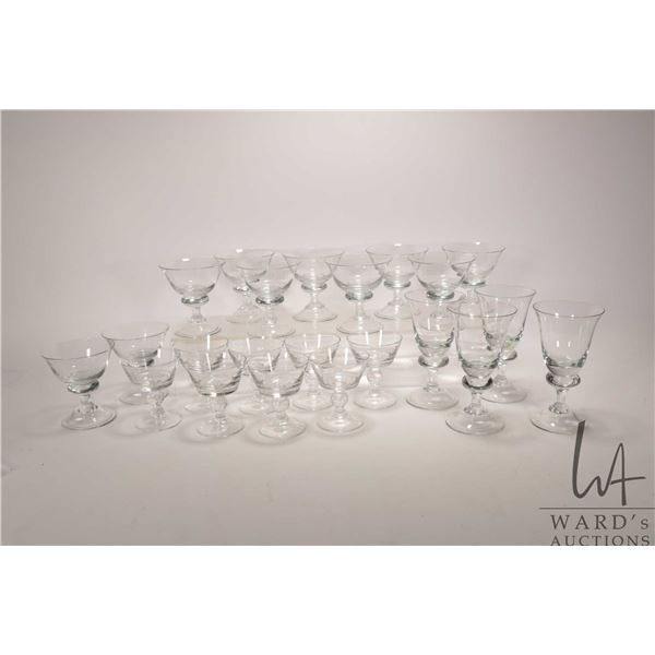 Large selection of Swedish stemware including four 7" goblets, ten 4 3/4" sherbet/ champagne, and ei