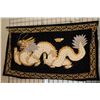 Image 1 : Burmese beaded dragon motif wall hanging. Measures 31" x 61"