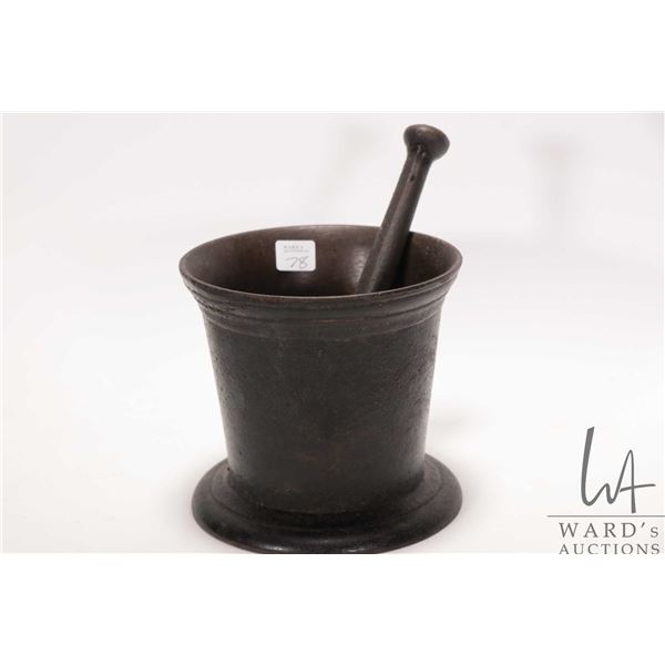 Cast iron 6" high mortar and pestle