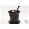 Image 1 : Cast iron 6" high mortar and pestle