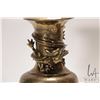 Image 2 : Brass mortar and pestle 8 1/2" and a pair of Chinese brass vases