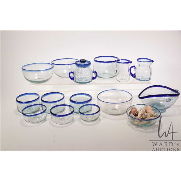 Roselift Height Dos Suenos Mexico glassware including eleven assorted small bowls, sauce boat, cream