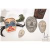 Image 2 : Selection of carved wood and stone masks including west coast painted mask signed Betty Jo, Suquamis
