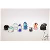 Image 1 : Seven art glass paperweights including at least one signed plus a soapstone egg
