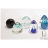 Image 2 : Seven art glass paperweights including at least one signed plus a soapstone egg