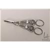 Image 2 : Three pieces of antique sterling silver including a set of grape shears with British sterling hallma