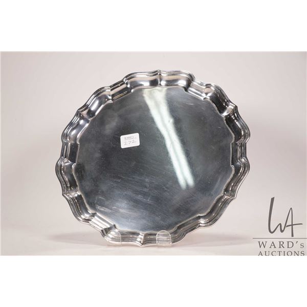 Vintage Birks sterling silver wine salver 455 gram, 10" in diameter