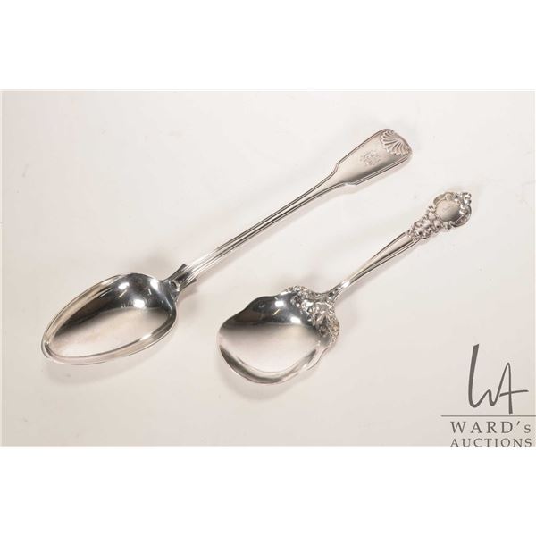 Vintage sterling silver fiddle serving spoon 12" with British hallmarks and a large berry/ casserole