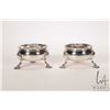 Image 1 : Two sterling clam footed salt cellars, 3 1/2" in diameter and each with British hallmarks
