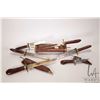 Image 1 : Selection of Indian made knives with sheaths including quadruple knife set with single sheath