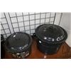 Image 2 : Seleciton of enamel canning cookware including two with jar galleys and one with funnel top 14" in h
