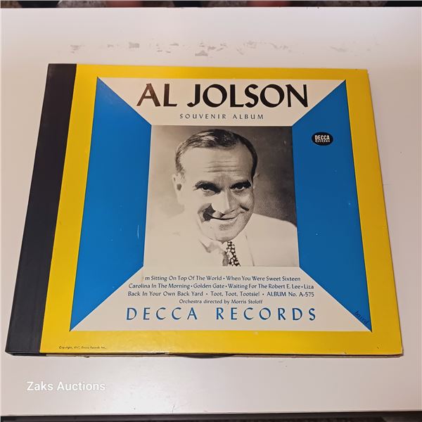 Al Jolson - Decca - REcord Book
