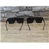 Image 3 : Oversized Flat Top Mirrored Sunglasses - 4 Pairs - 2 x Black, 2 x Blue - New