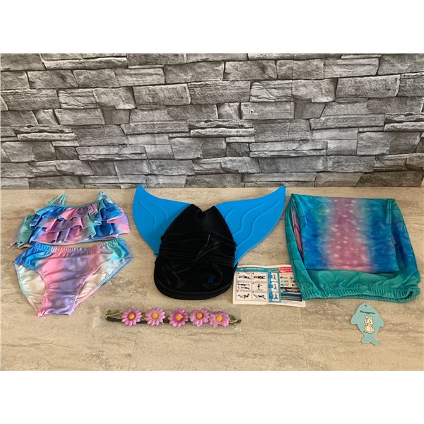 Mermaid Swim Fin & Bathing Suit - Size 5t - New