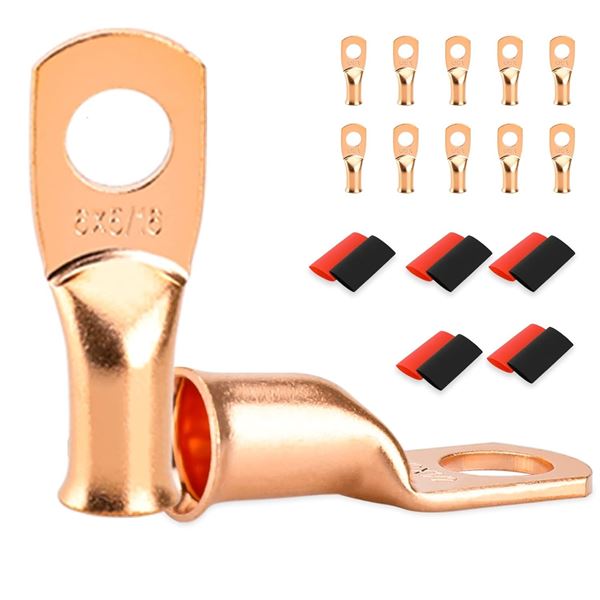 Copper Wire Lugs with Heat Shrink - 10 Pcs - 5/16" - New