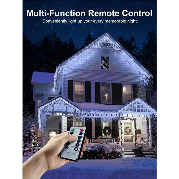 100ft Icicle Lights - Cool White - New