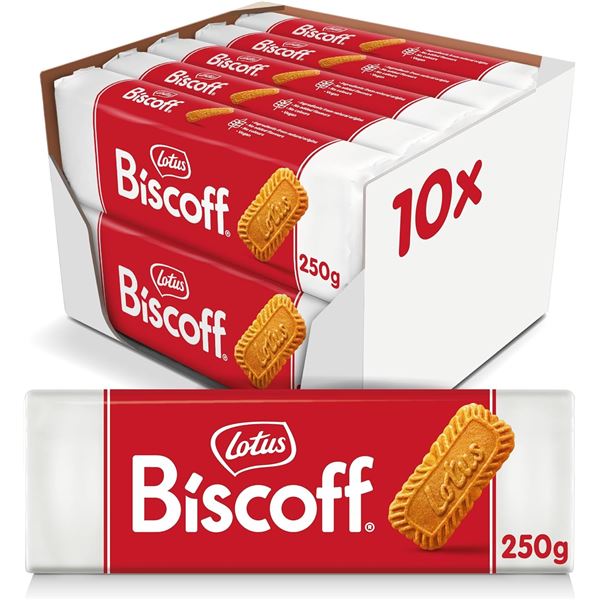 Lotus Biscoff Caramelized Biscuit Cookies - 250g - 10 Pack - BB: 2026 FE 16 - New
