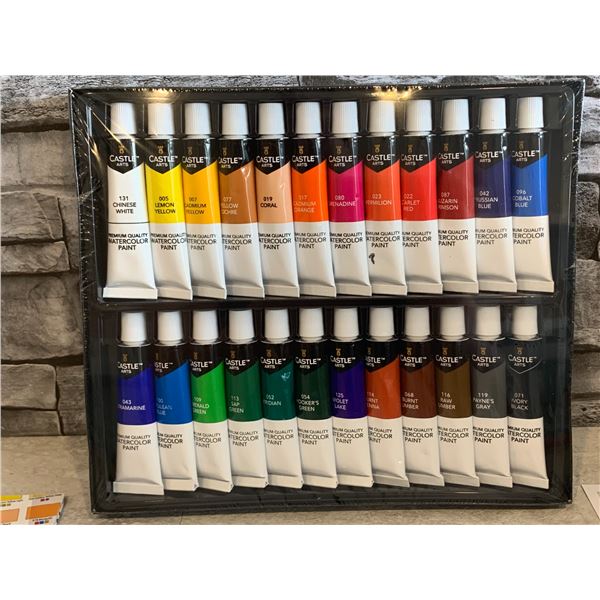 Castle Arts Premium Quality Watercolour Paints - 24 x 12ml - New