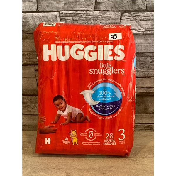 Huggies Little Snugglers - Size 3 - 26 Diapers - New