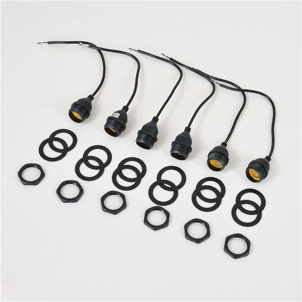 Outdoor Light Socket with Cord with E26/E27 Socket - 6 Pcs - New