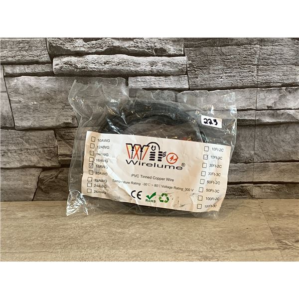 PVC Tinned Copper Wire - 18AWG - 10ft -3C - New