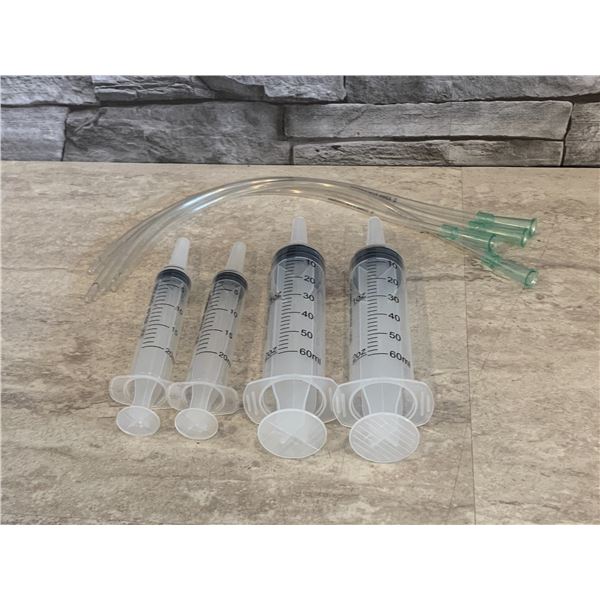 Lot of 2 - Large Syringes  - 60mL & 20mL - 2 Sets - New