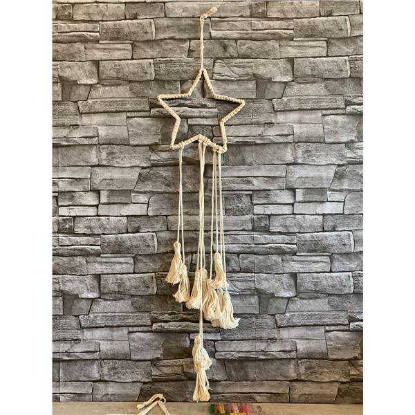 BOHO Macrame Star Photo Hanger with Clips - New