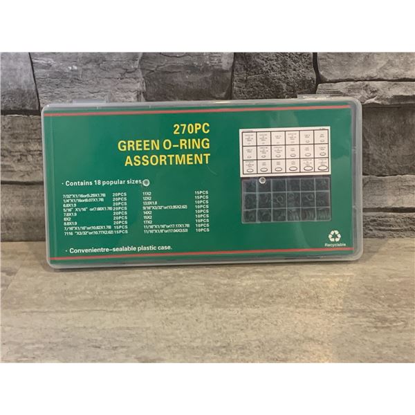 270 Pcs Green O-Ring Assortment - Brand New
