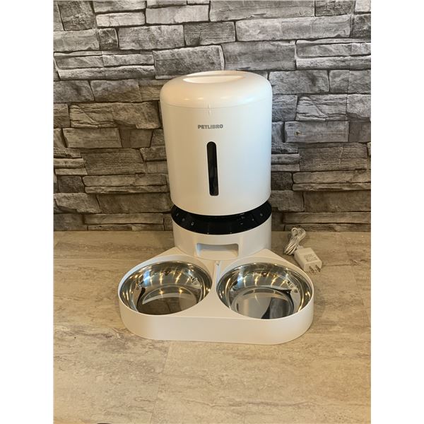 Pet Libro - Automatic Dual Feeder Bowl - White - New