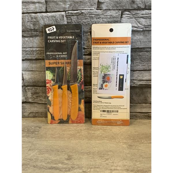 Fruit & Vegetable Carving Set - Set of 3 - New