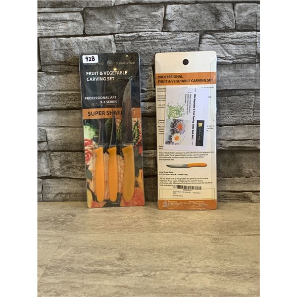 Fruit & Vegetable Carving Set - Set of 3 - New