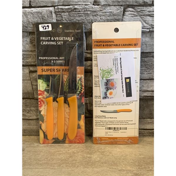 Fruit & Vegetable Carving Set - Set of 3 - New