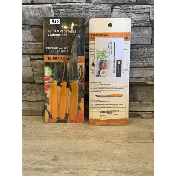 Fruit & Vegetable Carving Set - Set of 3 - New