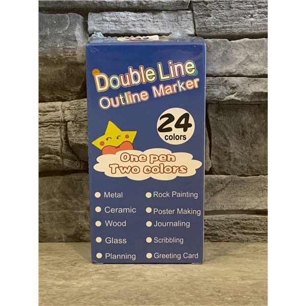 Double Line Outline Marker - Silver with Coloured Outline - New