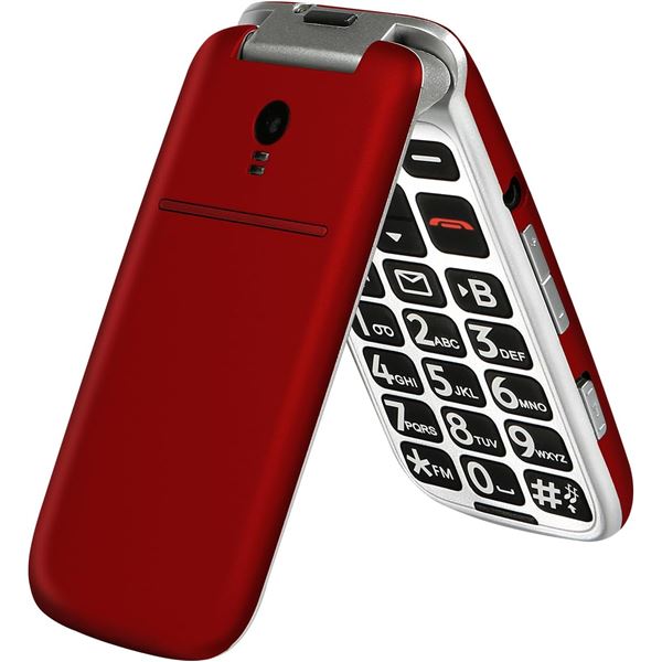 artfone Flip Phone Unlock Canada - Easy to Use - Loud and Clear - Large Buttons - Red - New