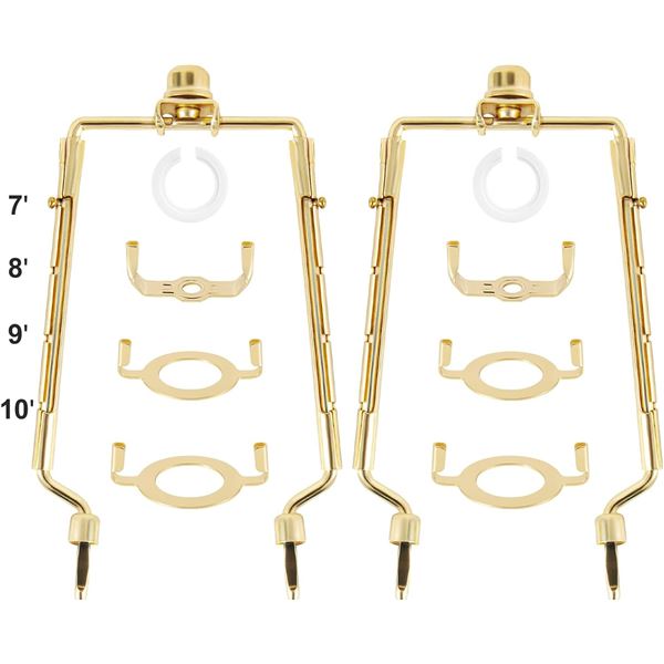 Adjustable Lamp Harp Kit - Fit 3/8 IP - Set of 2 - Gold Colour - New