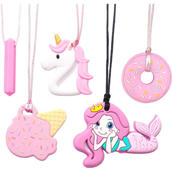 Silicone Teething Necklaces - 5 Pack - New