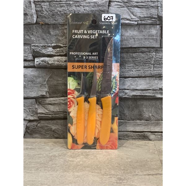 Fruit & Vegetable Carving Set - Set of 3 - New