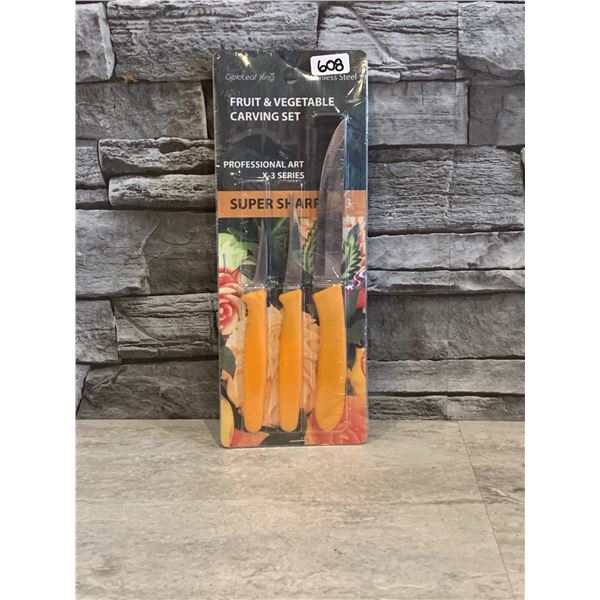 Fruit & Vegetable Carving Set - Set of 3 - New