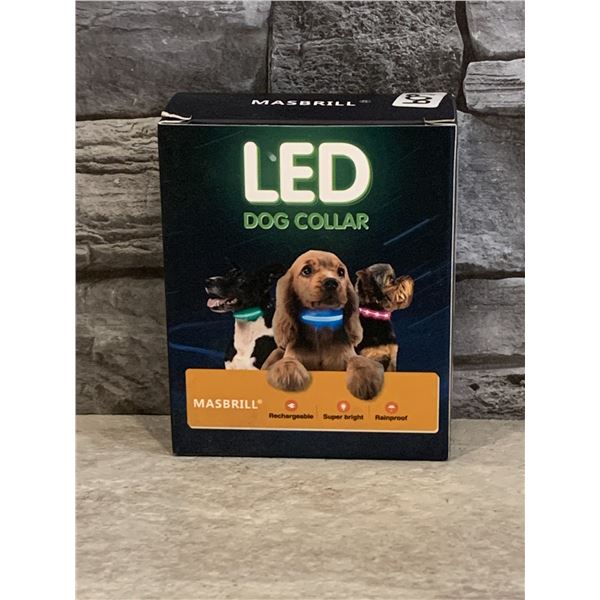 LED Dog Collar - Size Large - Red - Brand New