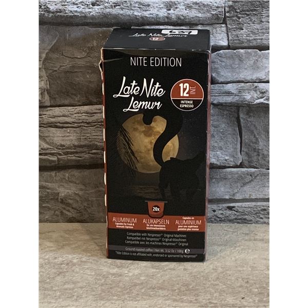Nite Edition - Late Night Lemur - Intense Espresso - 20 Pods - BB: 28/08/2025 - New