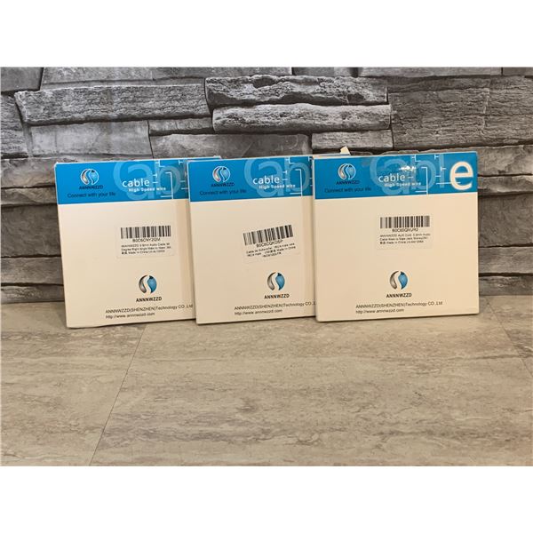 Lot of 3 Assorted Audio Cords - New